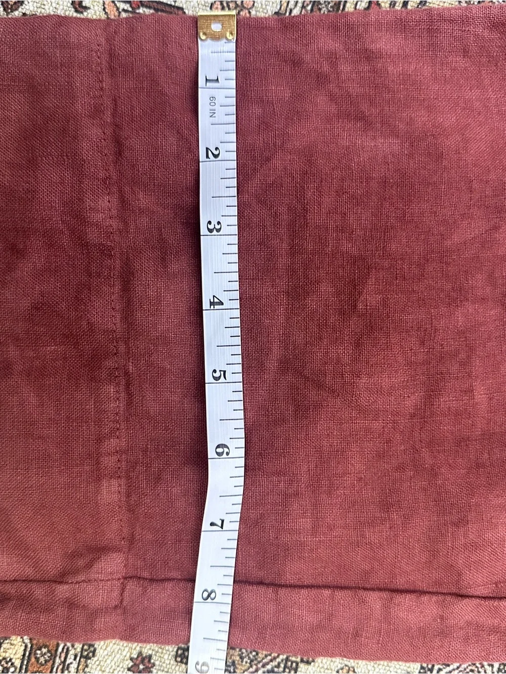 Zara Rust-Red Linen Jumpsuit with Front Pockets